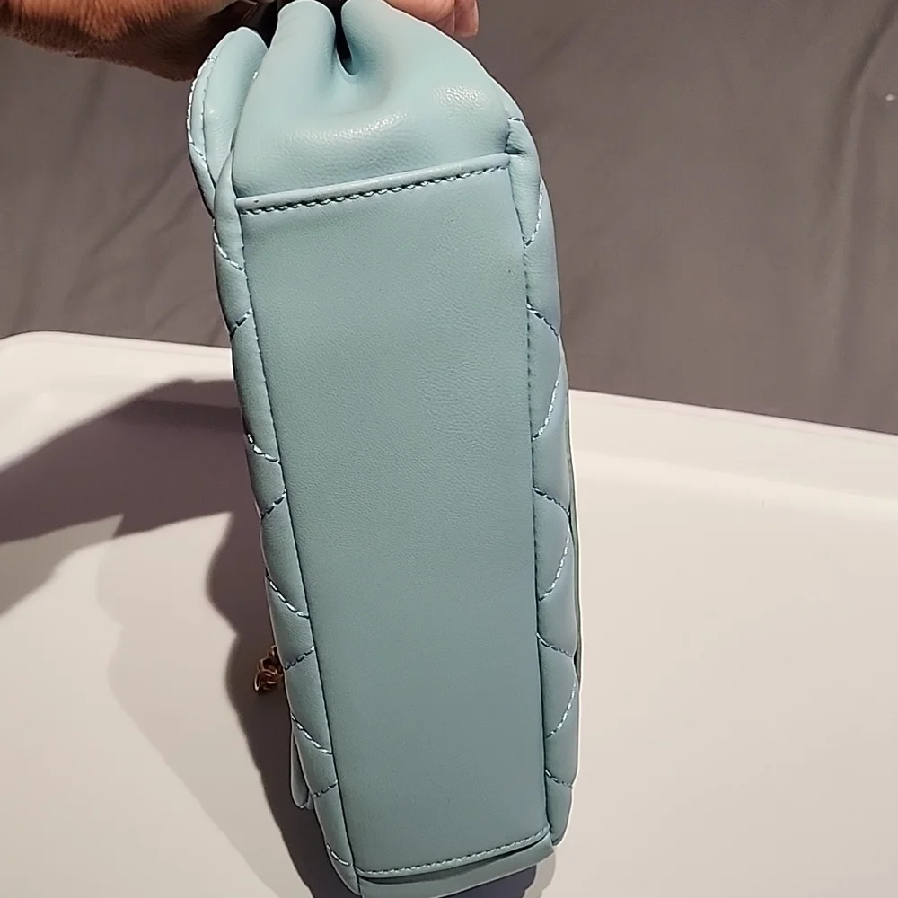 Badgley Mischka Sky Blue Quilted Crossbody Bag